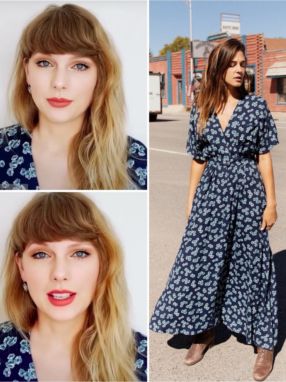 Christy Dawn The Lottie Dress Navy Bloom Size XS As Seen on‎ Taylor Swift